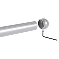 Ukončenie na trubku ø 42,4 mm, M8, brúsená nerez AISI 304 Ukončenie na trubku ø 42,4 mm, M8, brúsená nerez AISI 304